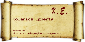 Kolarics Egberta névjegykártya